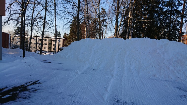 Photo of a large pile of snow